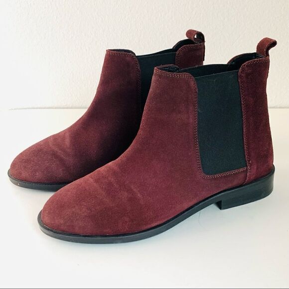 ASOS Burgundy Suede Slip On Boots‎ - Picture 3 of 7
